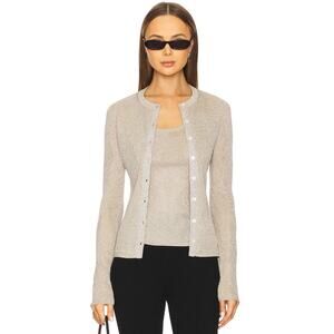 A.L.C. Fisher Fine Lurex Cardigan in Light Gold